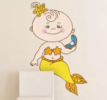 Baby Mermaid Kids Sticker - TenStickers