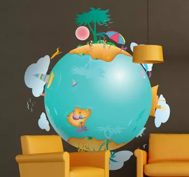 Sticker globe terrestre tropical - TenStickers