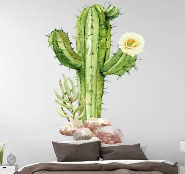 Realistic sober cactus plant wall decal - TenStickers