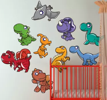 Coleção de autocolantes de dinossauros bebés - TenStickers