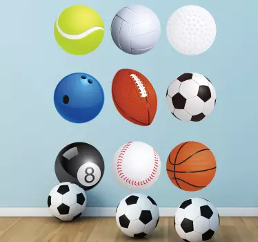Sticker sport set ballen - TenStickers