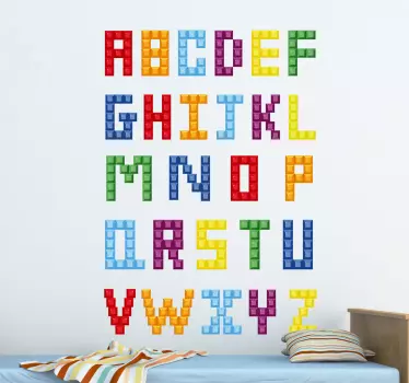 Sticker alfabet kind blokjes - TenStickers