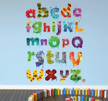 Children's Monster Alphabet Sticker - TenStickers