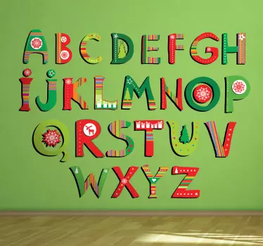 Vinilo infantil alfabeto navideño - TenVinilo