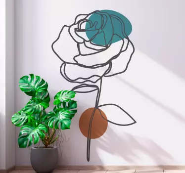 floral design of rose flower wall sticker - TenStickers