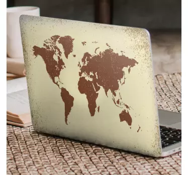 Dirty old worldmap laptop skin decal - TenStickers