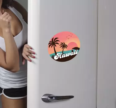 Havajų senovinio šaldytuvo lipdukas - „Tenstickers“