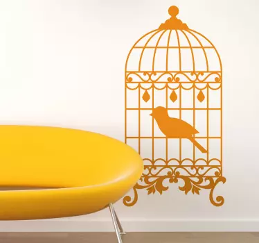 Bird Cage Wall Sticker - TenStickers