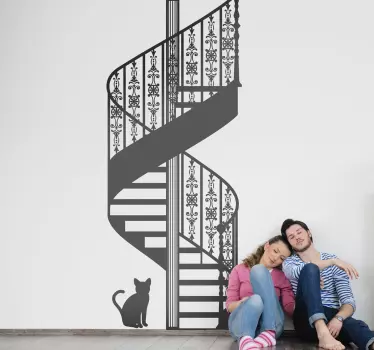 Romantic Staircase Wall Sticker - TenStickers