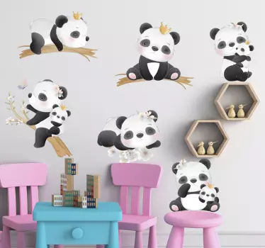 Sticker Animal Jungle Vie de panda - TenStickers