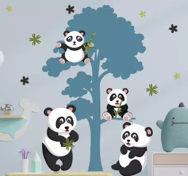 팬더의 가족 생활 야생 동물 데칼 - TenStickers