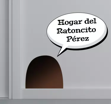 Adhesivo hogar ratoncito Pérez - TenVinilo
