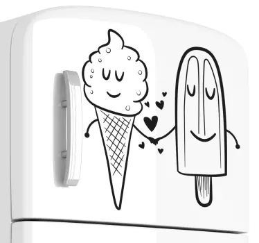 Ice Cream in Love Sticker - TenStickers