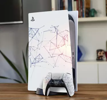 PS5 Aufkleber Technologischer Hintergrund mit niedrigem poly - TenStickers