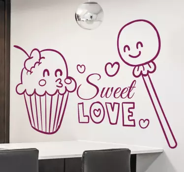 Sweet Love Cupcakes Decal - TenStickers