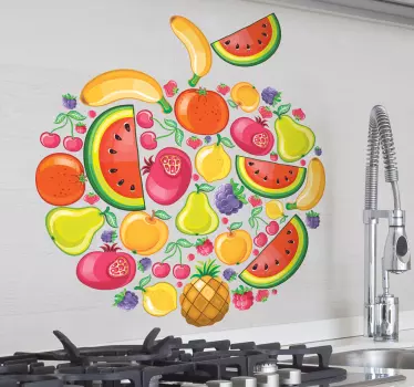 Vinilo decorativo dibujo con frutas - TenVinilo