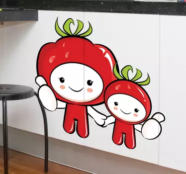 Autocolante decorativo pai e filho tomate - TenStickers
