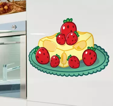 Sticker keuken kaas aardbeien dessert - TenStickers
