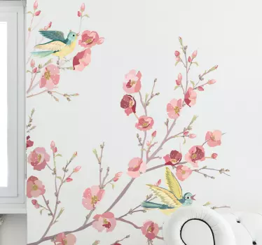 WallCircle - Stickers muraux - Cercle Papier Peint - Fleurs - Fleur -  Cerisier 