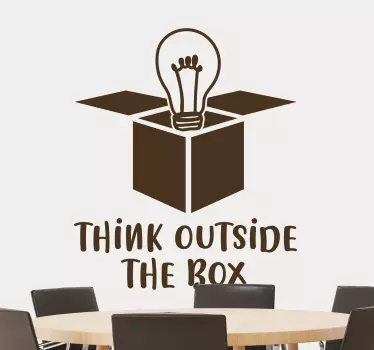 think outside the box inspirational sticker - TenStickers