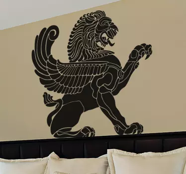 Vinilo decorativo león alado - TenVinilo