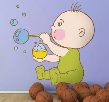 Baby mit Seifenblasen Aufkleber - TenStickers