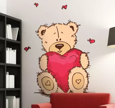 Loving Teddy Decorative Sticker - TenStickers