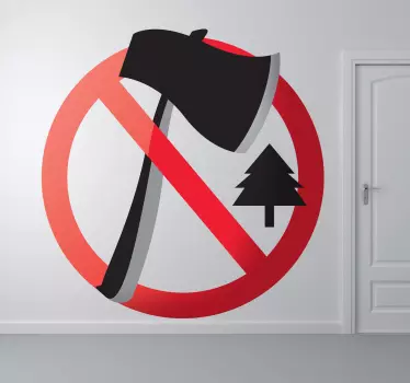 Naklejka zakaz wycinania drzew - TenStickers