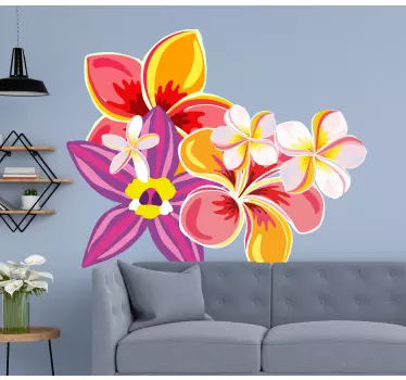 Multicolor flowers  wall decal - TenStickers