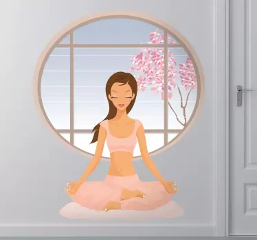 Peaceful Yoga Wall Sticker - TenStickers