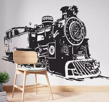 Demiryolu lokomotif dekoratif sticker - TenStickers