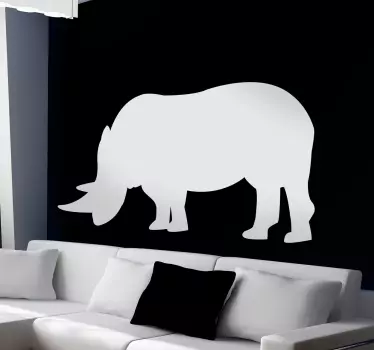 Vinilo decorativo silueta rinoceronte - TenVinilo