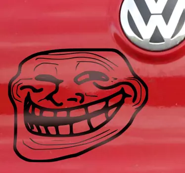 Troll Face Decorative Sticker - TenStickers