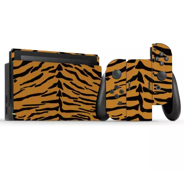 Oranžinės ir juodos spalvos tigro motyvai „nintendo“ lipdukas - „Tenstickers“