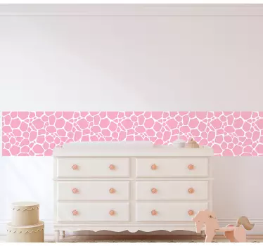 Autocolant de perete cu modele roz girafă - TenStickers