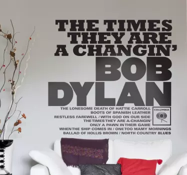 Bob Dylan Lyrics Sticker - TenStickers