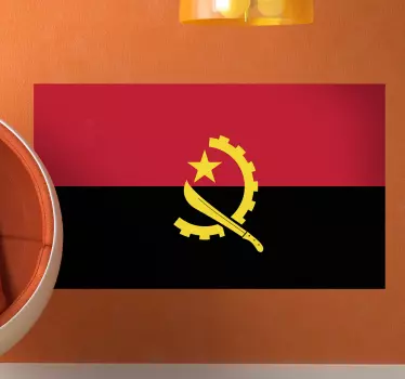 Autocollant mural drapeau Angola - TenStickers