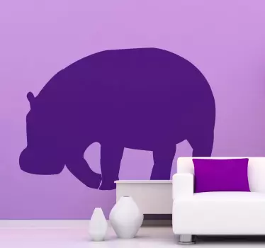 Hippopotamus Silhouette Wall Sticker - TenStickers
