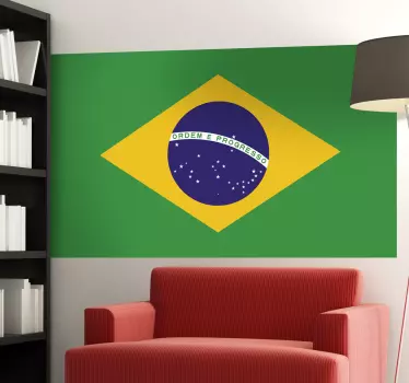 Nálepka na zeď vlajky brazílie - TenStickers