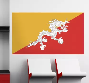 Zastava butanske stenske nalepke - TenStickers