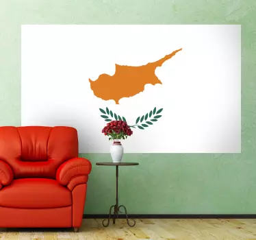 Autocollant mural drapeau Chypre - TenStickers
