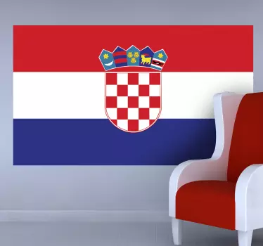 Nálepka chorvátska vlajka - Tenstickers