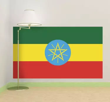 Autocollant mural drapeau Ethiopie - TenStickers