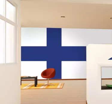 Finlandiya bayrağı sticker - TenStickers