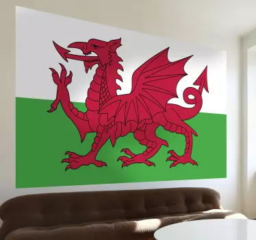 Wales flag mærkat - TenStickers