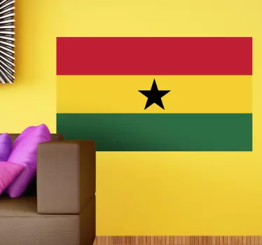 Autocollant mural drapeau Ghana - TenStickers