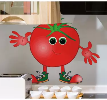 Tomatoes with shoes kitchen wall decal - TenStickers