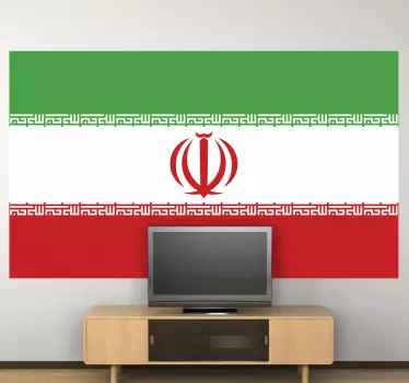 Autocollant mural drapeau Iran - TenStickers