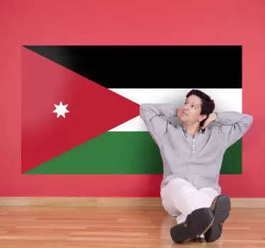 Naklejka na ścianę flaga Jordanii - TenStickers