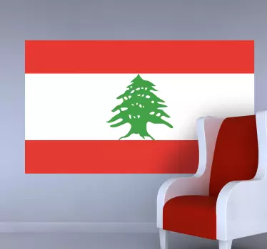 Autocollant mural drapeau Liban - TenStickers